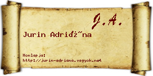Jurin Adriána névjegykártya